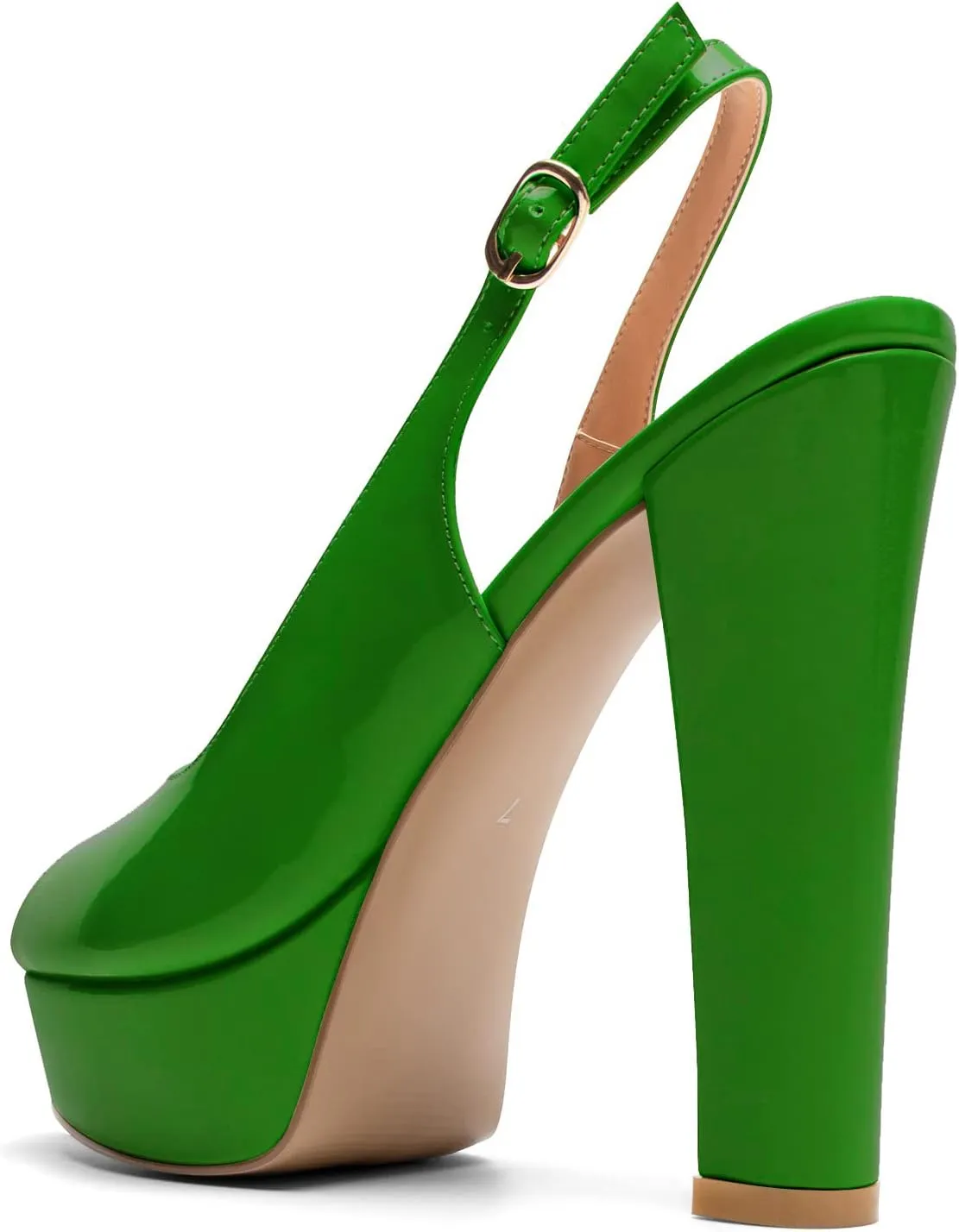 Mettesally Women's Peep Toe Sandals Chunky Platform Heeled Pumps Slingback Heels Summer Dress Shoes