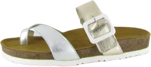 NAOT Footwear Fresno Women’s Toe Loop Slide Sandal with Cork Footbed and Arch Support - Buckle - Comfort and Support – Lightweight and Perfect for Travel – Medium to Wide Fit
