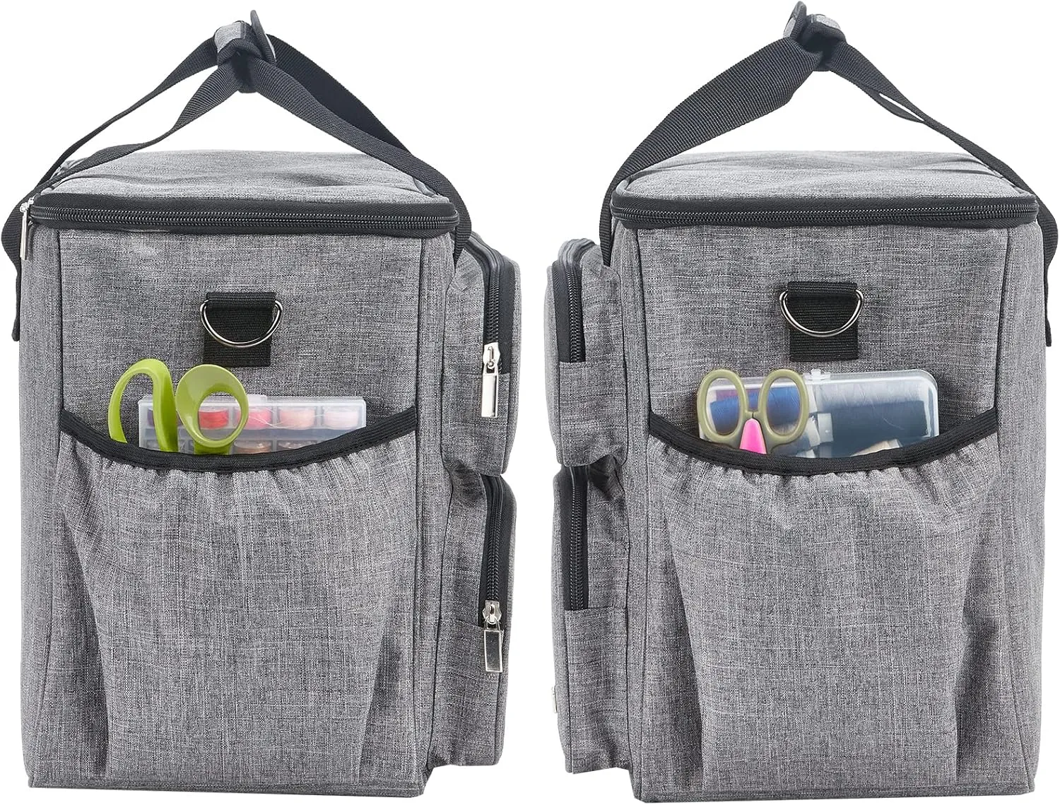 NICOGENA Sewing Machine Carrying Case, Universal Travel Tote Bag with Shoulder Strap for Singer, Brother, Janome and Accessories, Grey