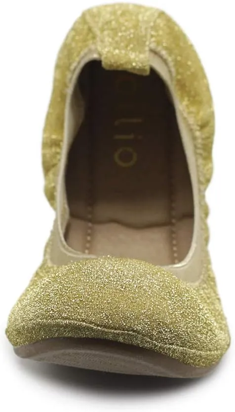 Ollio Women's Shoes Glitter Slip On Comfort Basic Ballet Flats F118