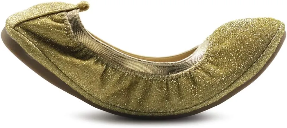 Ollio Women's Shoes Glitter Slip On Comfort Basic Ballet Flats F118