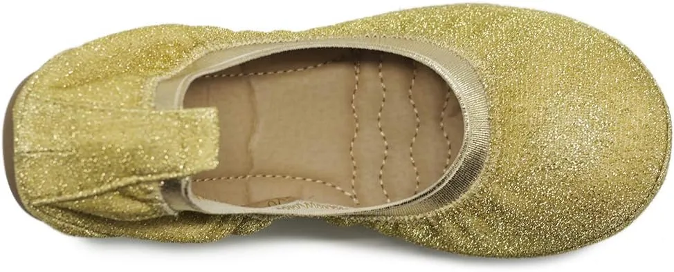 Ollio Women's Shoes Glitter Slip On Comfort Basic Ballet Flats F118
