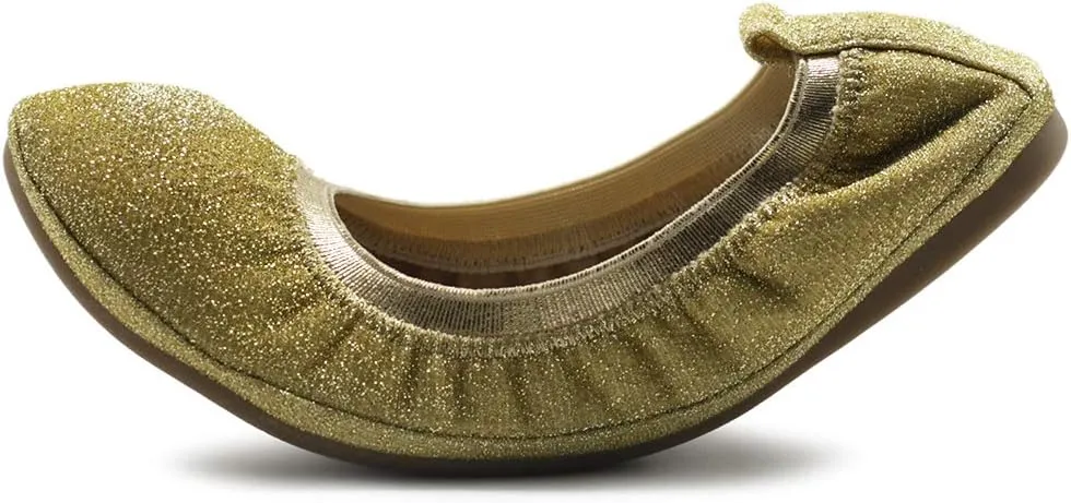 Ollio Women's Shoes Glitter Slip On Comfort Basic Ballet Flats F118