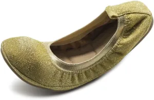 Ollio Women's Shoes Glitter Slip On Comfort Basic Ballet Flats F118