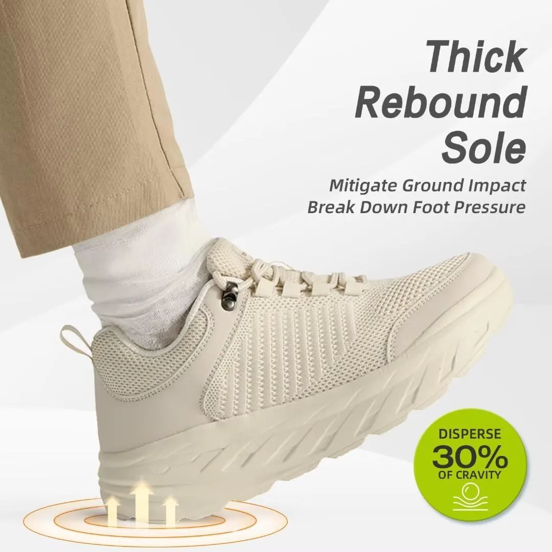OrthoComfoot Women's Orthopedic Diabetic Wide Walking Shoes: Comfortable Casual Arch Support Plantar Fasciitis Fashion Sneakers, Work Tennis Orthotic High Arch Swollen Feet Shoes for Foot Heel Pain