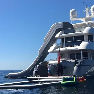 Outdoor Play Giant Inflatable Water Slide Yacht Park Marine with Electric Air Pump for Boats Interesting