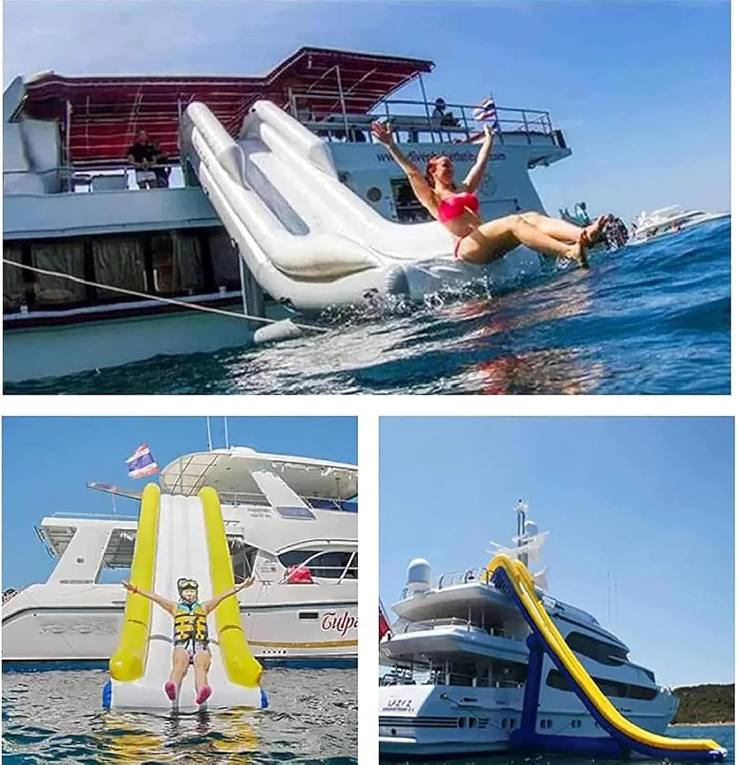 Outdoor Play Giant Inflatable Water Slide Yacht Park Marine with Electric Air Pump for Boats Interesting
