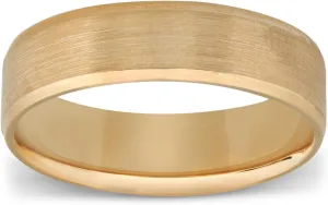 P3 POMPEII3 6MM Flat Beveled Edge Mens Wedding Band 10k Yellow Rose White Gold or Platinum