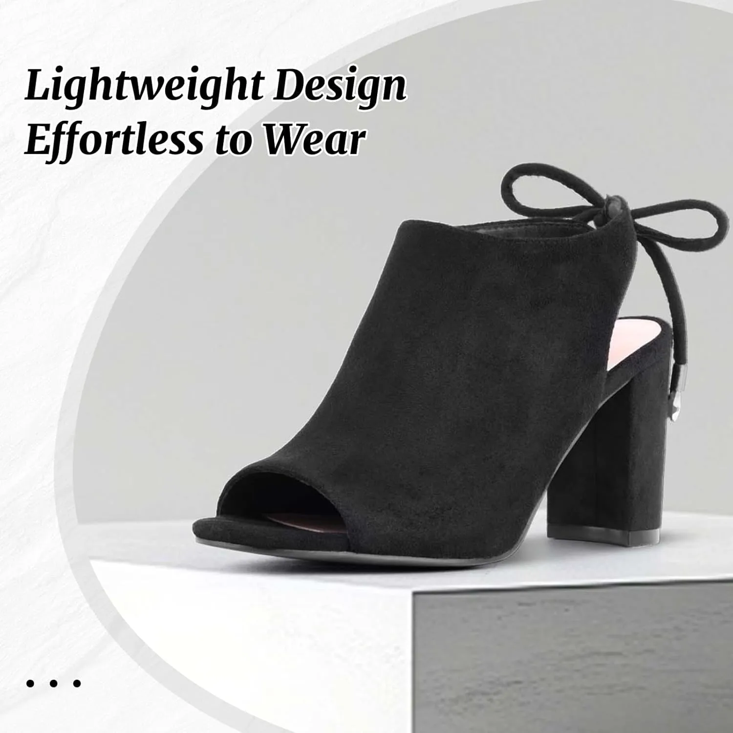 perixir Women's Black Heeled Sandals With Lace Up And Peep Toe Elegant Block High Heel Sandal For Women Fashion Dress Strappy Heels Womens Comfortable Shoes For Wedding Office Party