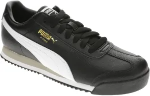 PUMA Men's Roma Shoes Sneaker, Black-White-Smokey Gray AH23, 7.5