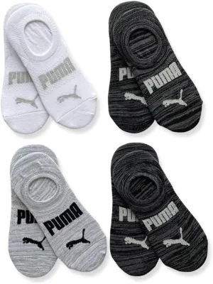 Puma Women's No Show Sneaker 8 Pack Socks, Blk/Wht/Grey, One Size