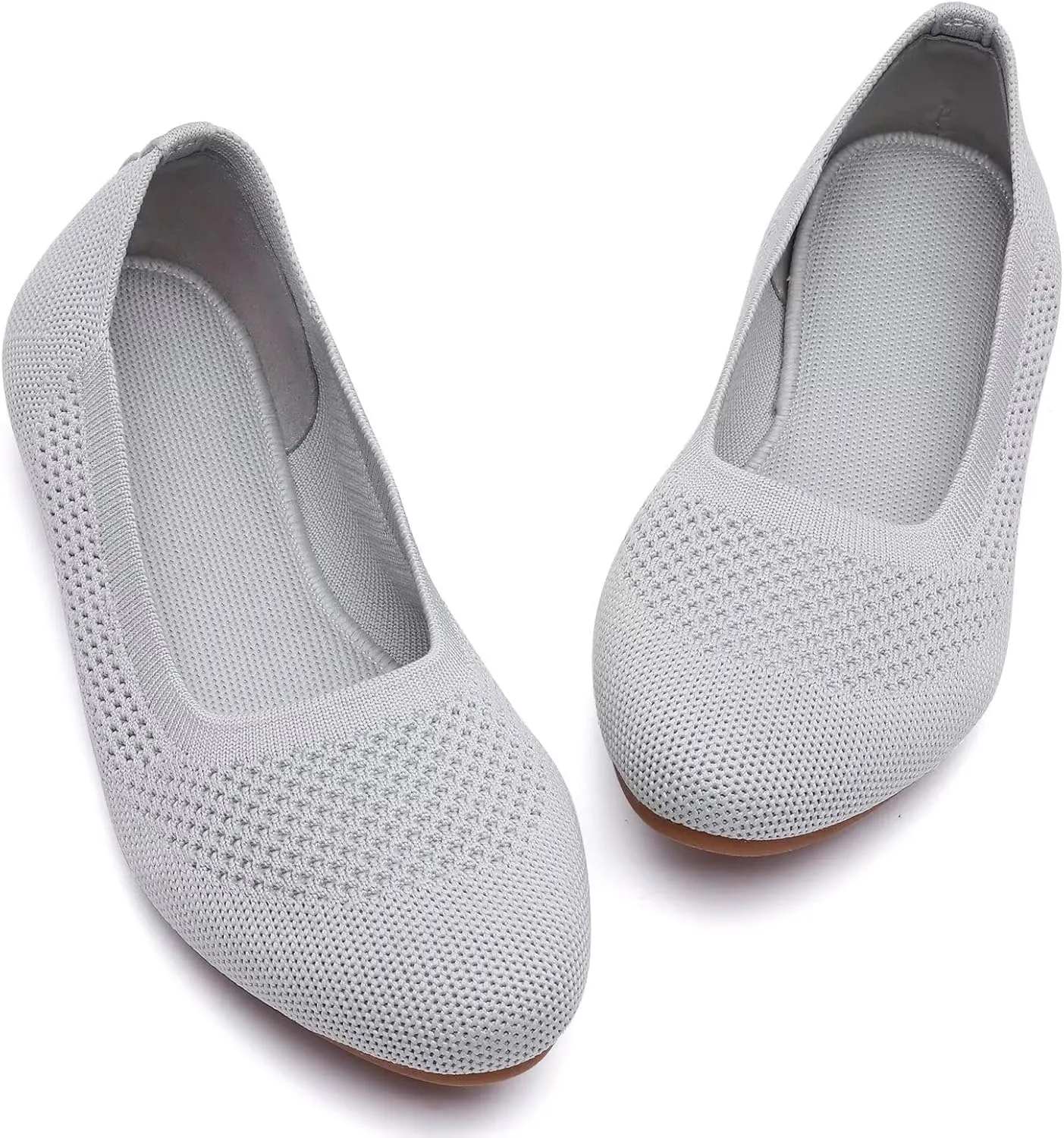 Puxowe Women’s Ballet Flat Shoes Round Toe Knit Slip On Ballerina Walking Flats Dress Shoes for Women