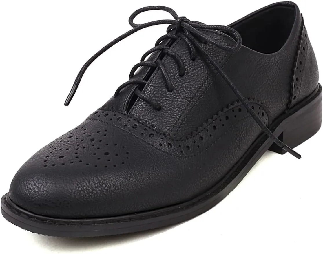 Roimaash Casual Oxford Shoes for Women Wingtip Flat Business Work Shoes