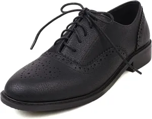 Roimaash Casual Oxford Shoes for Women Wingtip Flat Business Work Shoes