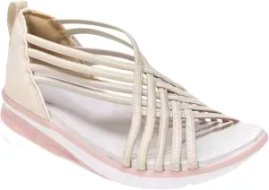 Sandals for Women Dressy Summer Wedge Heel Cross Straps Slip on Comfy Soft Sole Outdoor Ladies Casual Shoes Comfort Adjustable Ankle Strap Open Toe Fashion Sandal Fish Mouth Strappy Slipper