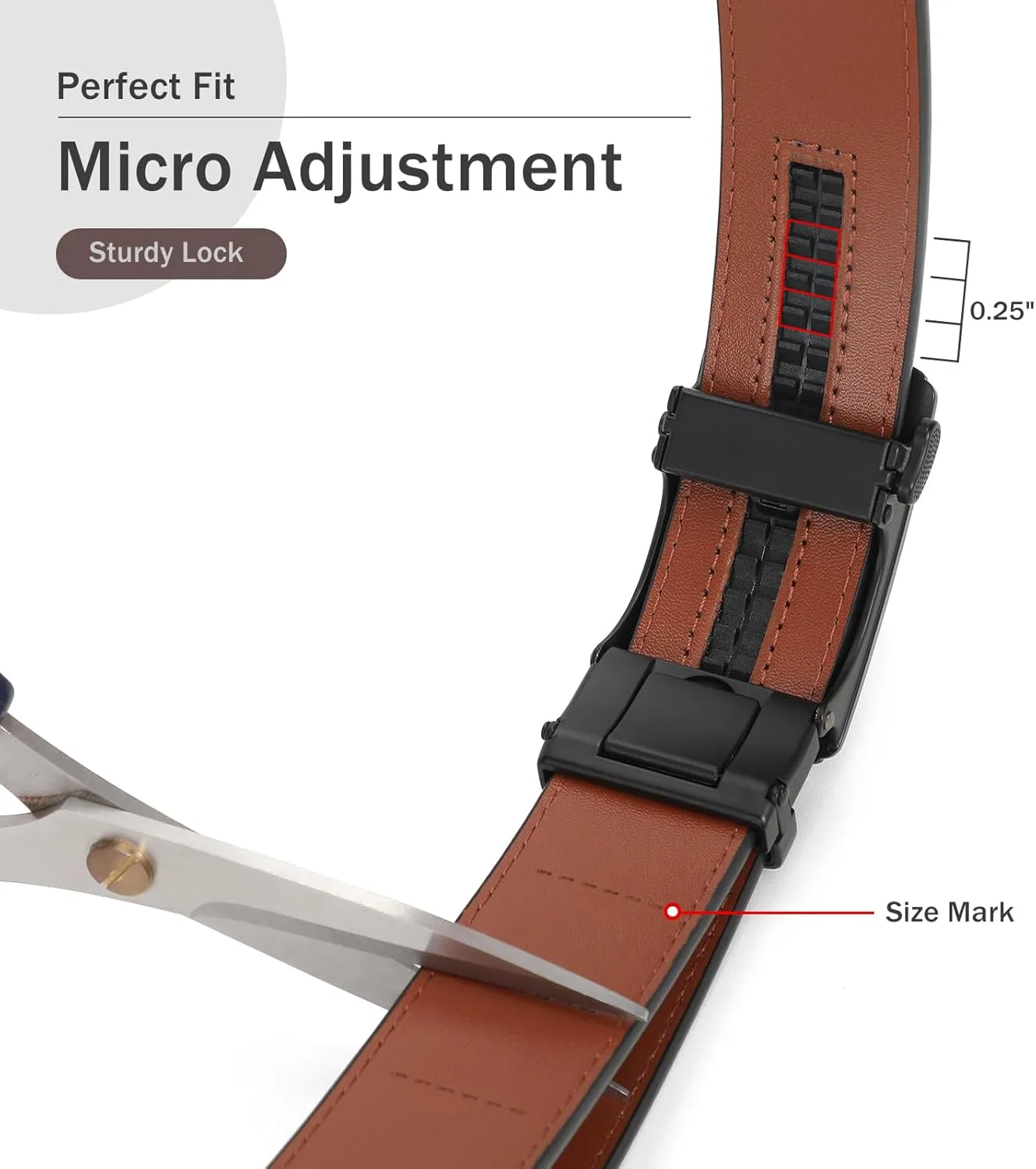 SANSTHS Golf Ratchet Belt for Men, Mens Belt Casual 1 1/3" Flag Pattern Auto Slide Buckle for Jeans