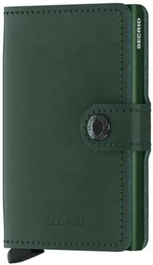 SECRID - Secrid Men Mini Wallet Genuine Original Leather RFID Safe Card Case for max 12 cards (Green)