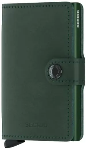 SECRID - Secrid Men Mini Wallet Genuine Original Leather RFID Safe Card Case for max 12 cards (Green)
