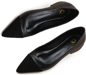 SHODENSE Women Casual Cap Toe Flats Slip on Pointed Toe Ballet Flats Two Tone 0.5" Low Flat Heel Pumps Comfort Colorblock Basic Flat Dress Shoes Work Chic Driver Flats Fall 4-11 M US