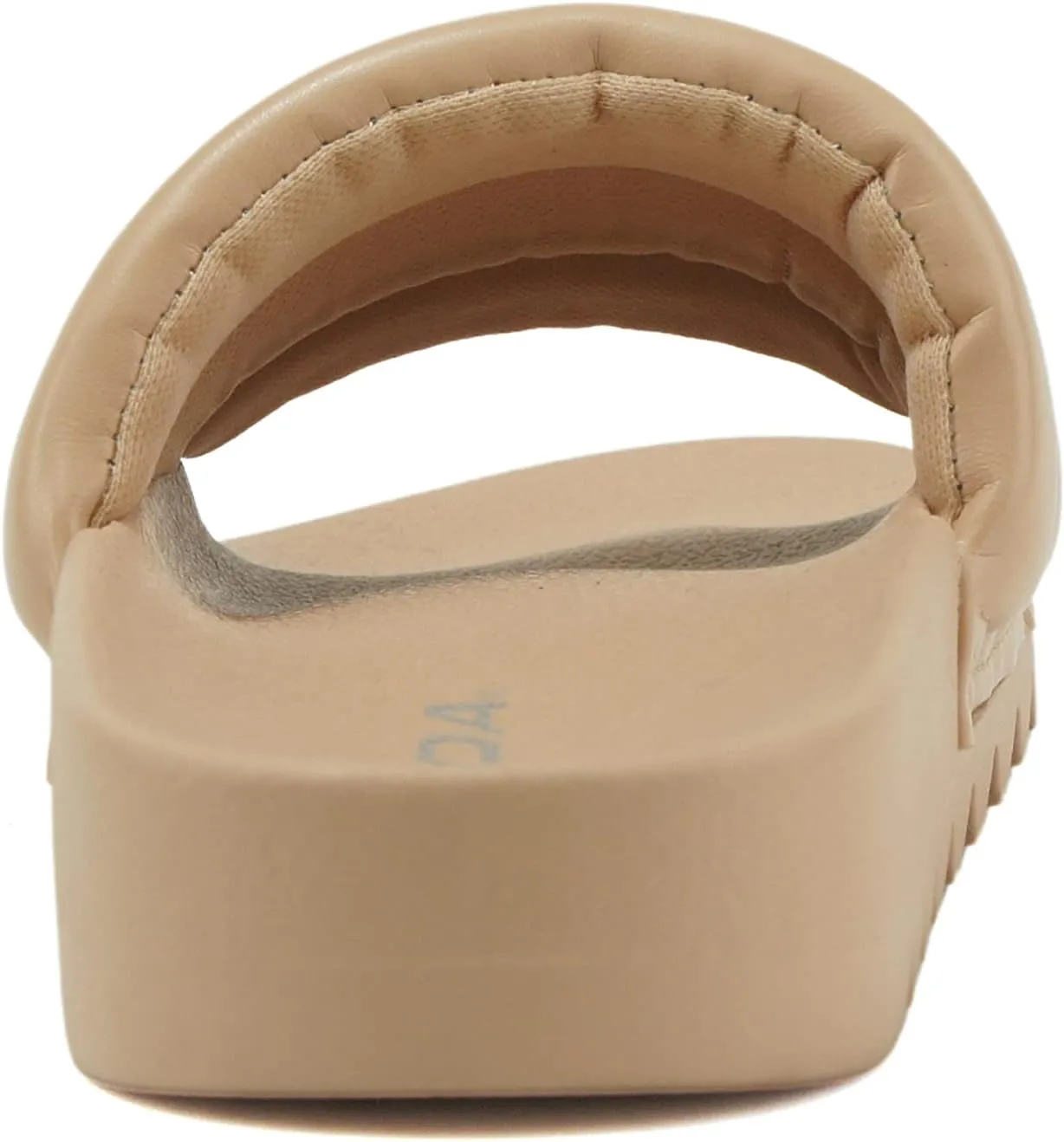 Soda BETWEEN ~ Women Flat Open Toe Single Plush Wide Strap With Fashion Footbed Slide Sandal