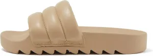 Soda BETWEEN ~ Women Flat Open Toe Single Plush Wide Strap With Fashion Footbed Slide Sandal