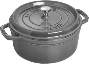 Staub Cast Iron 4-qt Round Cocotte - Graphite Grey, Made in France