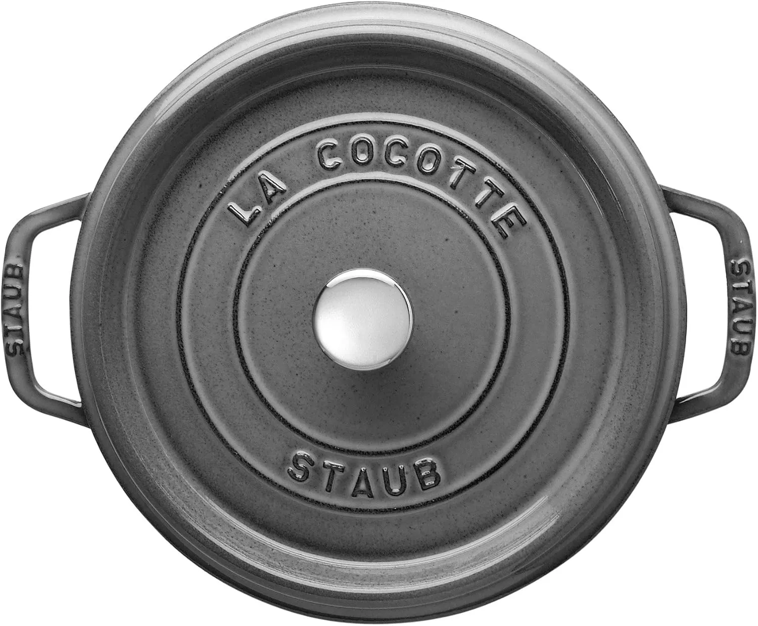 Staub Cast Iron 4-qt Round Cocotte - Graphite Grey, Made in France