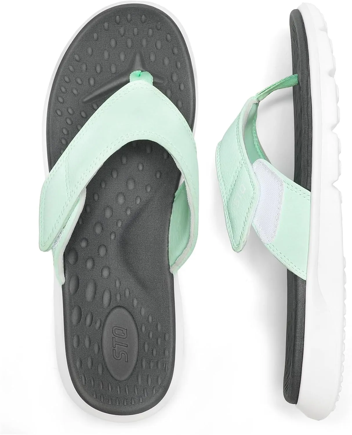 STQ Orthopedic Flip Flops for Women | Memory Foam Flip-flops for Plantar Fasciitis with Arch Support Pain Relief