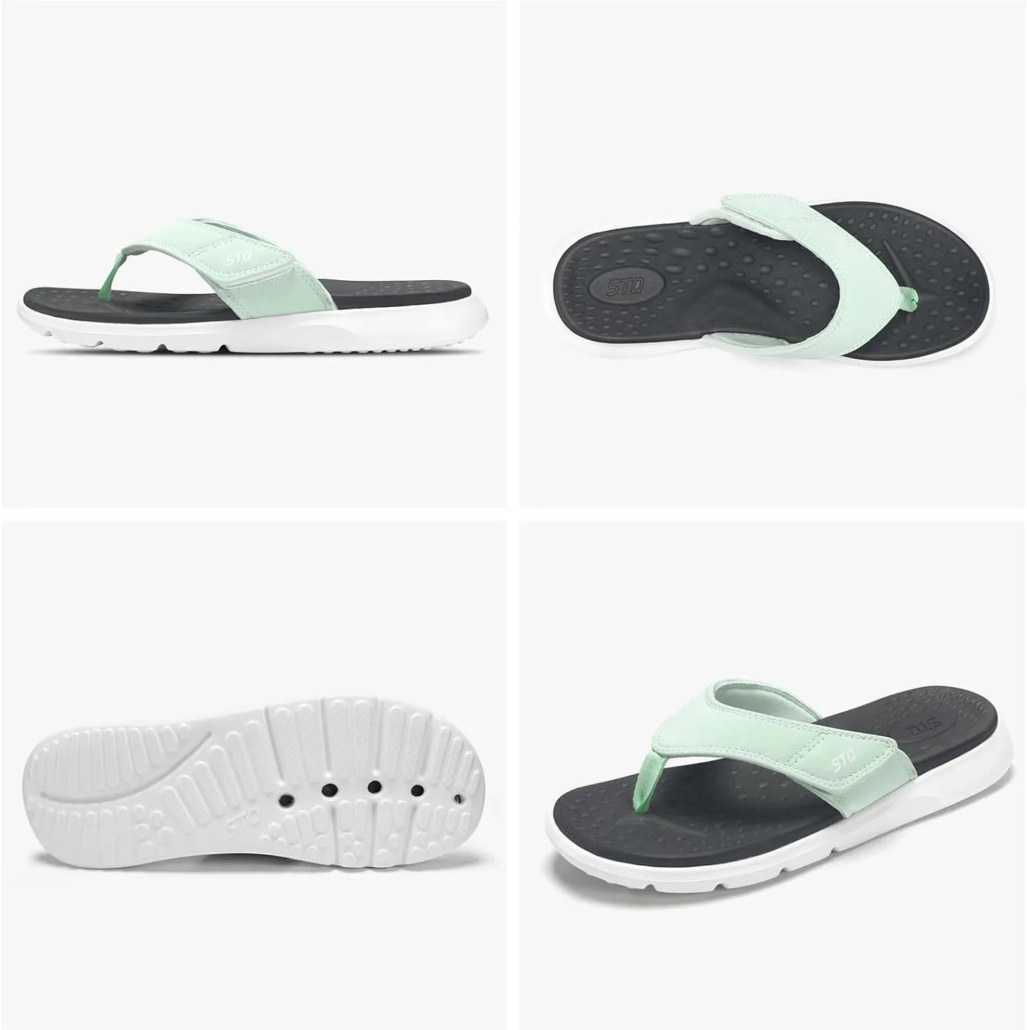 STQ Orthopedic Flip Flops for Women | Memory Foam Flip-flops for Plantar Fasciitis with Arch Support Pain Relief