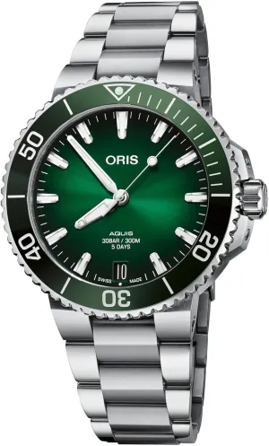 Strap Oris Green Aquis Date, in House Calibre 400, Steel Watch, 41.5mm 01 400 7769 4157-07 8 22 09PEB