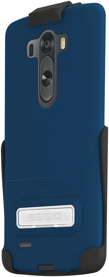 SURFACE Case with Metal Kickstand and Holster Combo for LG G3 - Retail Packaging - Royal Blue