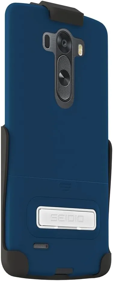 SURFACE Case with Metal Kickstand and Holster Combo for LG G3 - Retail Packaging - Royal Blue