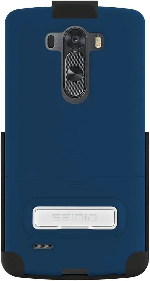 SURFACE Case with Metal Kickstand and Holster Combo for LG G3 - Retail Packaging - Royal Blue