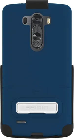 SURFACE Case with Metal Kickstand and Holster Combo for LG G3 - Retail Packaging - Royal Blue