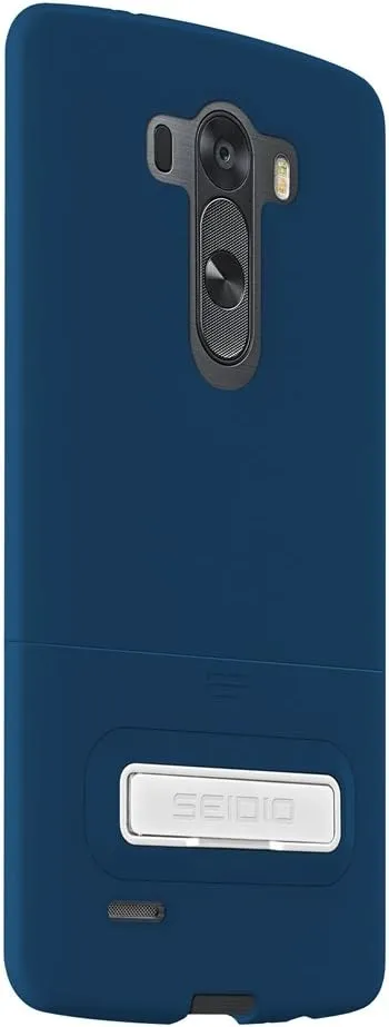 SURFACE Case with Metal Kickstand and Holster Combo for LG G3 - Retail Packaging - Royal Blue