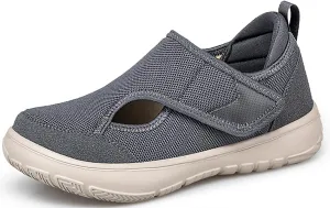 TENGTA Elder Diabetic Orthopedic Shoes Men's Extral Wide Adjustable Strap Walking Sneaker for Swollen Feet, Arthritis & Edema