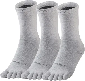 Toe Socks Liner Crew Socks for Men Women Coolmax Five Finger Socks 3 Pairs Running Socks