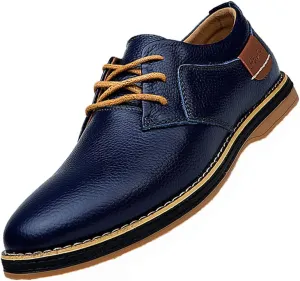 TSIODFO Men's Dress Shoes Black Brown Genuine Cow Leather Oxfords Business Casual Shoes