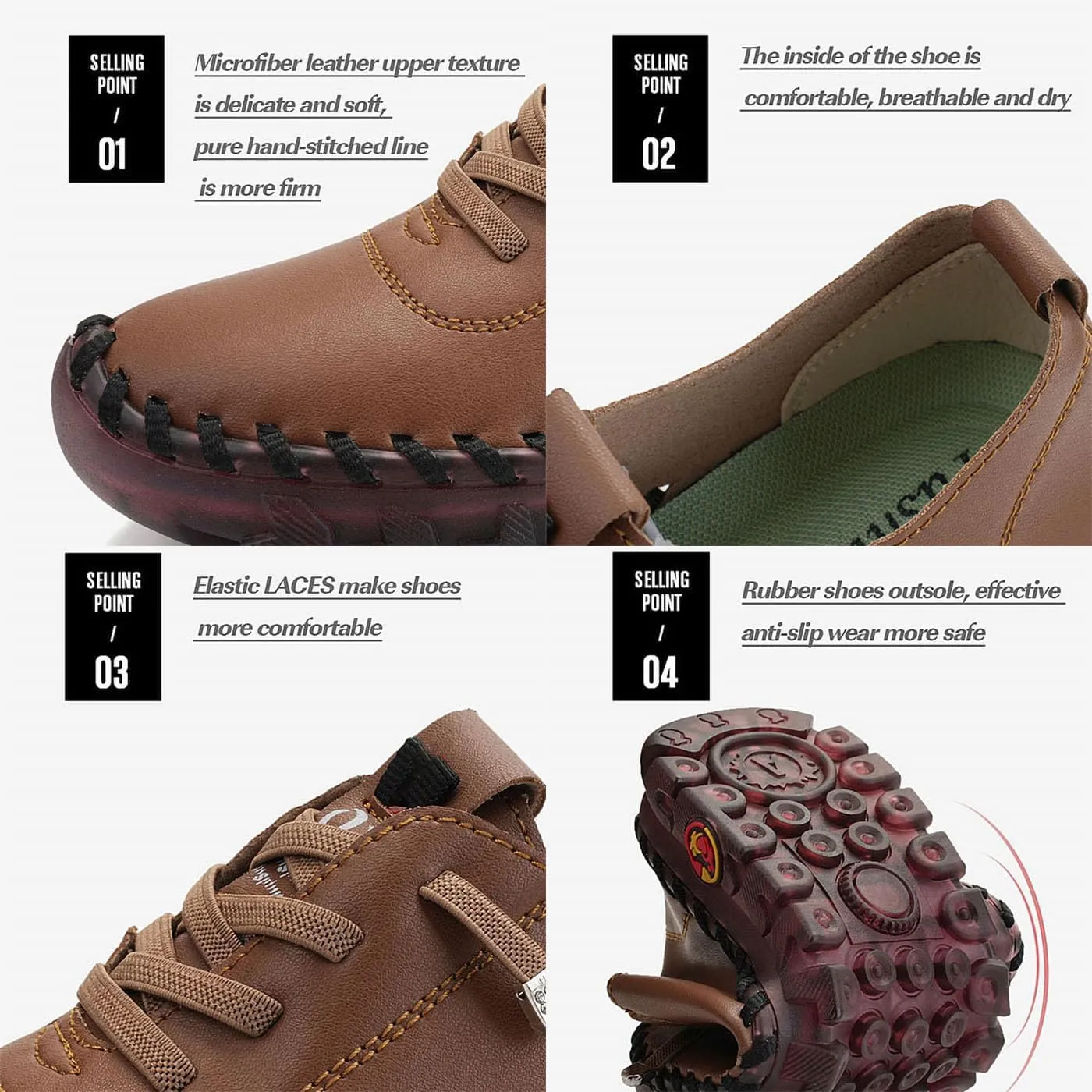 Ultra Soft Orthopedic Shoes for Women Leather Round Toe Flat Shoes Casual Walking Shoes with Arch Support Comfort Breathable