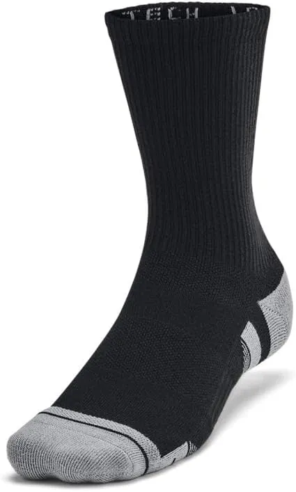 Under Armour Unisex Performance Tech Crew Socks Accessories - 3-Pack with Arch Support LG