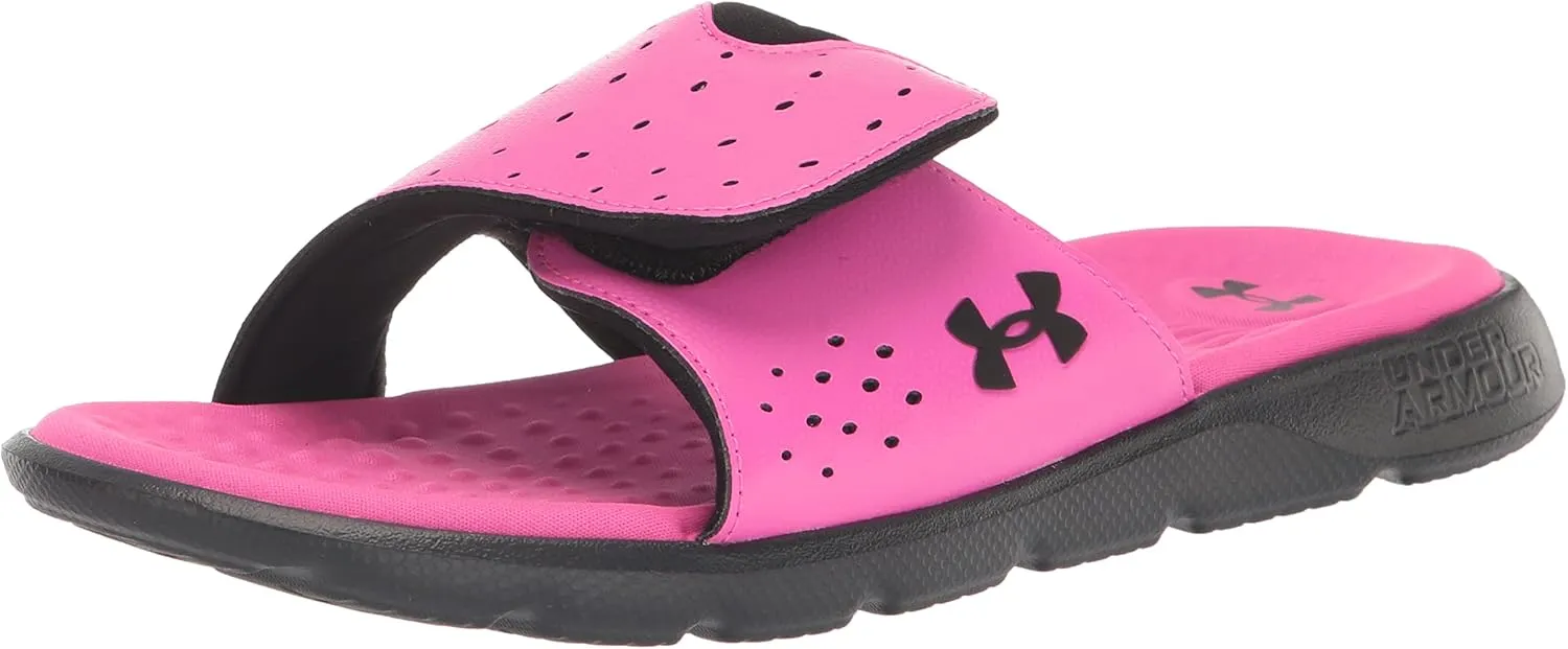 Under Armour Women's Ignite Pro Slide, (600) Rebel Pink/Black/Black, 12, US