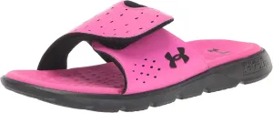 Under Armour Women's Ignite Pro Slide, (600) Rebel Pink/Black/Black, 12, US
