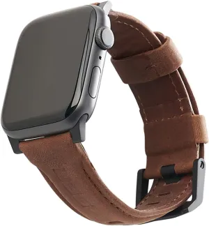 URBAN ARMOR GEAR UAG Compatible Apple Watch Band 42/41/40mm, iWatch Series 10/9/8/7/6/5/4/SE 2/SE, Top Grain Italian Leather Replacement Strap, Leather Brown
