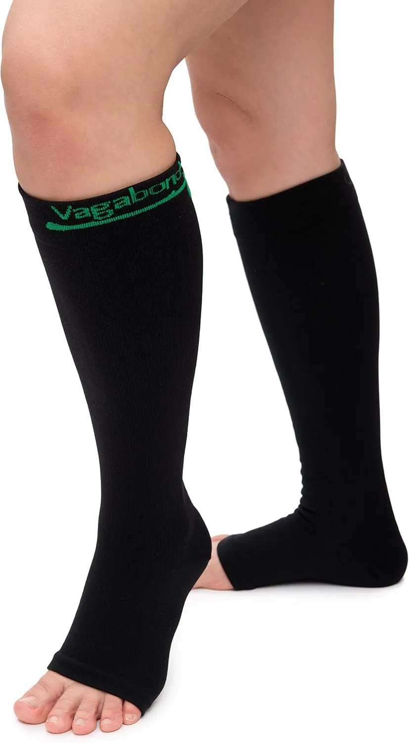 Vagabond 3XL and 2XL Wide Calf Toeless Compression Socks -15-20 mmHg for Fatigue, Pain, Leg Swelling, Comfy Compression