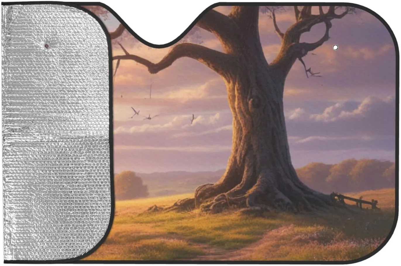 Whispered Wonders Printed Sun Visor for Car,Car Front Windshield Visor Sun Shade,Foamed Aluminum Foil Style Universal