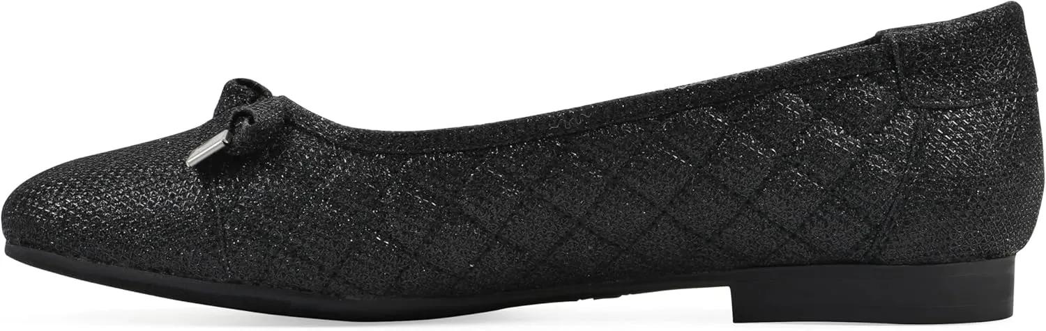 WHITE MOUNTAIN Women's Bocah Diamond Quilted Cap Toe Ballet Flat