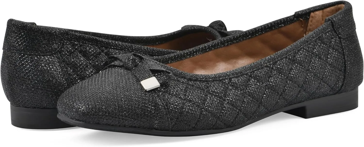 WHITE MOUNTAIN Women's Bocah Diamond Quilted Cap Toe Ballet Flat