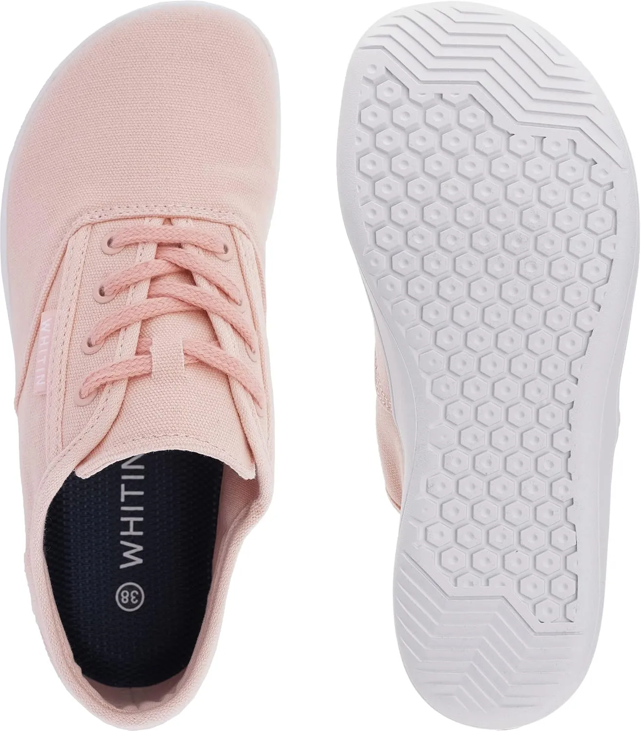 WHITIN Women's Wide Canvas Minimalist Barefoot Shoes | Zero Drop Sole | Casual Sneaker