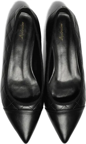 Women Comfy Cap Toe Flats Slip on Pointed toe Flat Shoes Two Tone Flat Heel Dress Shoes Casual Pointy Toe Ballet Flats Colorblock Classic Office Elegant Driver Flats 4-11 M US