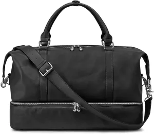 Women Genuine Leather Weekender Bag Overnight Carryon Weekend Travel Duffel Tote